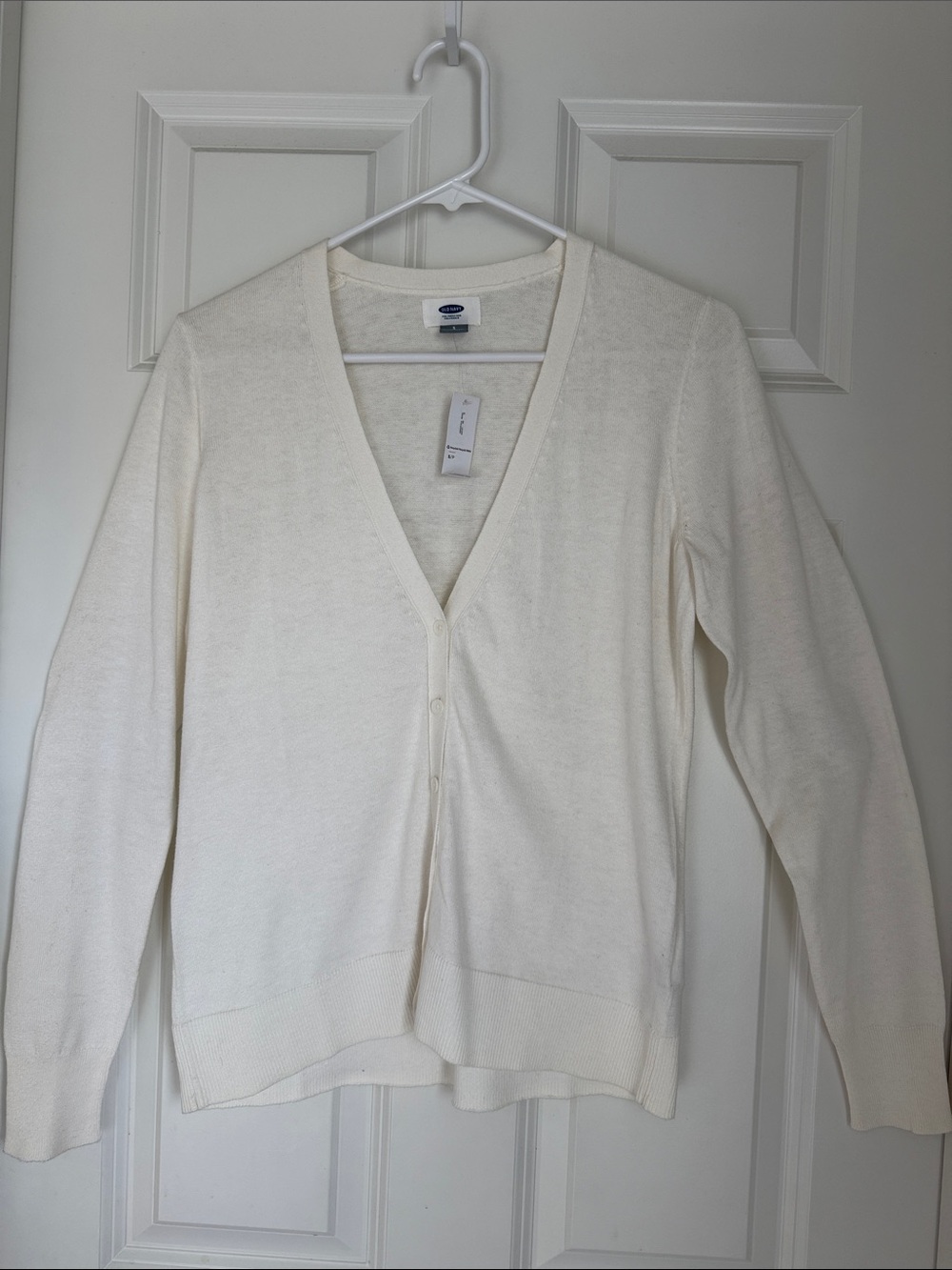 Old Navy Women's Cream V-Neck Button-Front Cardigan